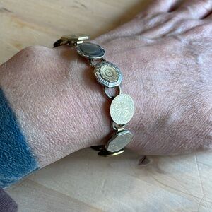 Vintage (80’s?) bracelet made from even older gold and silver buttons